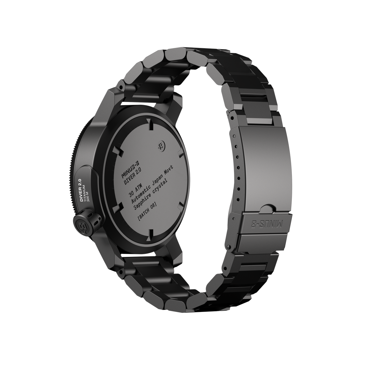 Diver 2.0 in black, caseback