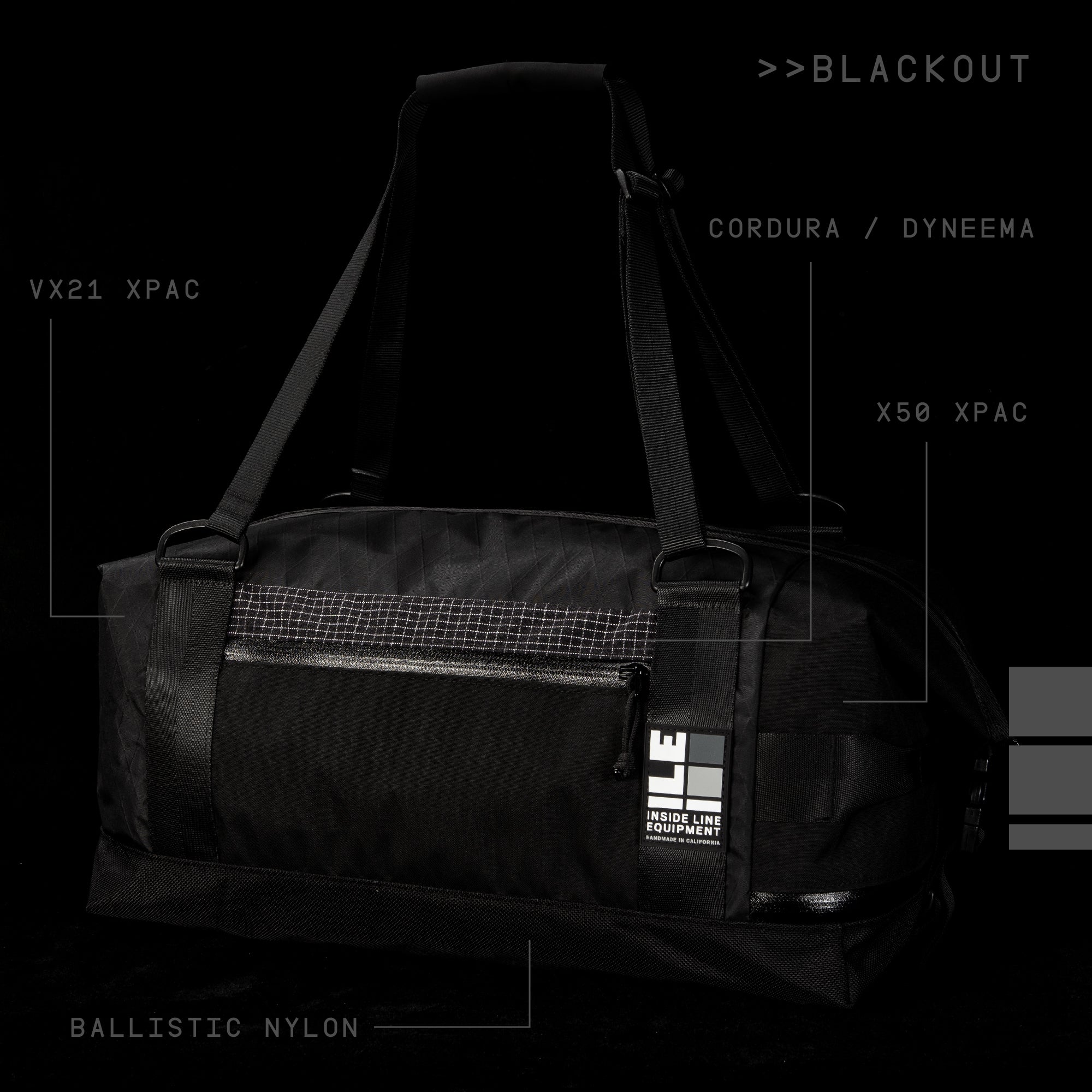 Arid Duffle 32L: Blackout Patchwork