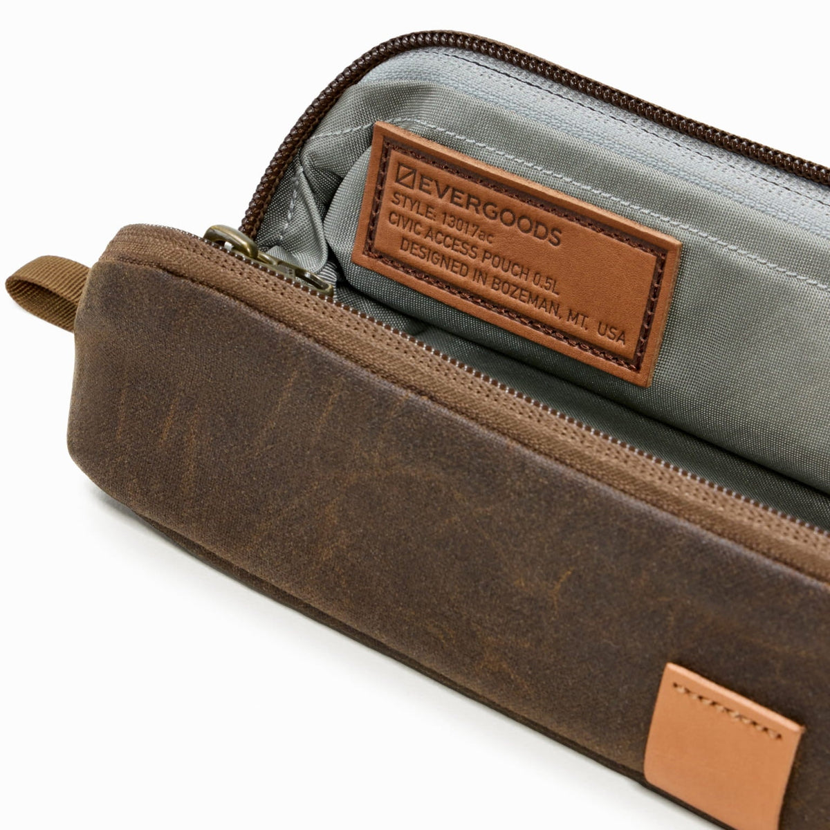 Evergoods Civic Access Pouch 0.5L (Waxed Canvas Edition) - open