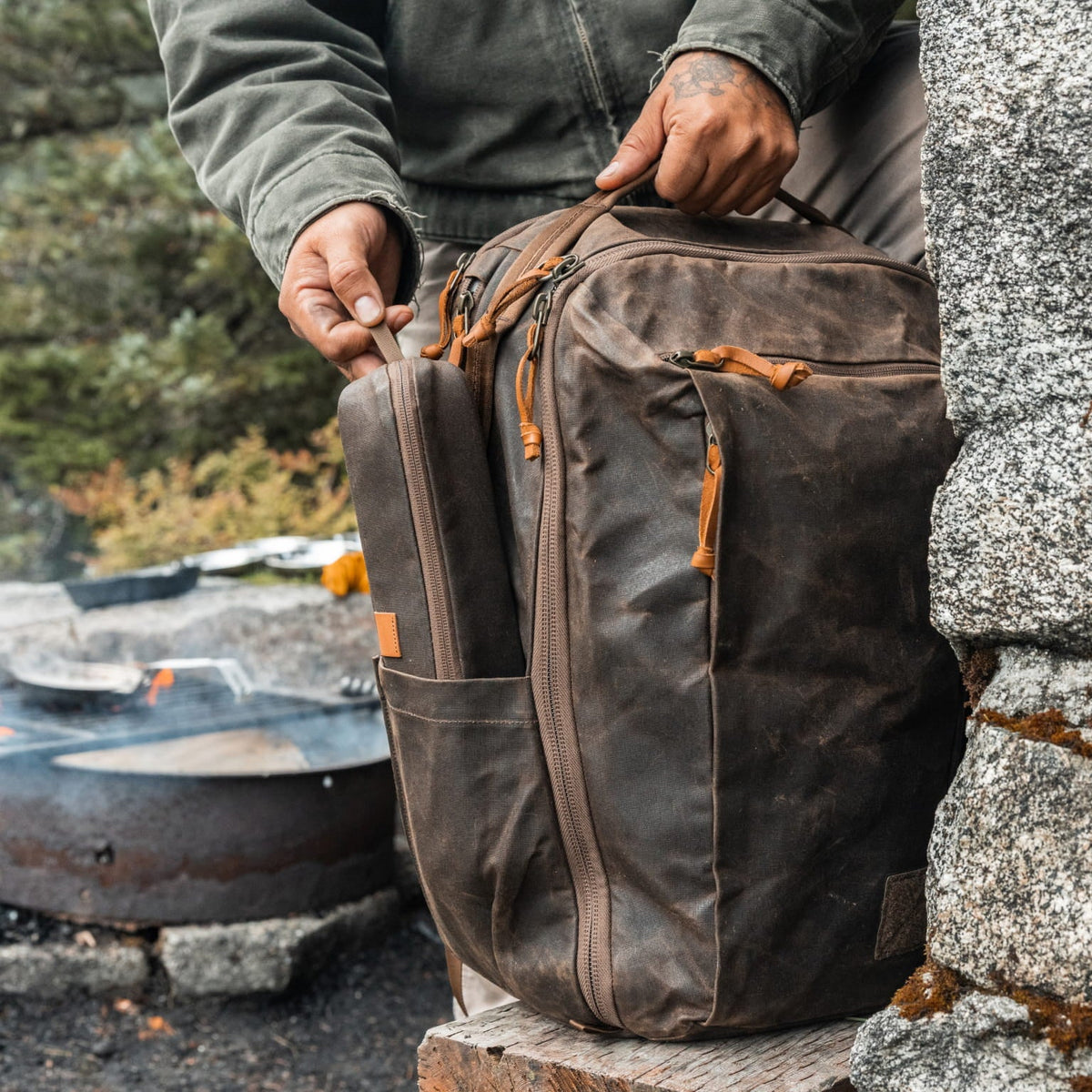 Evergoods Civic Access Pouch 0.5L (Waxed Canvas Edition) - lifestyle