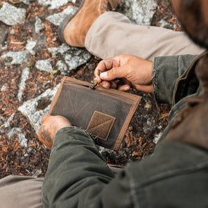 Evergoods Civic Flat Pouch (Waxed Canvas Edition) - in hand