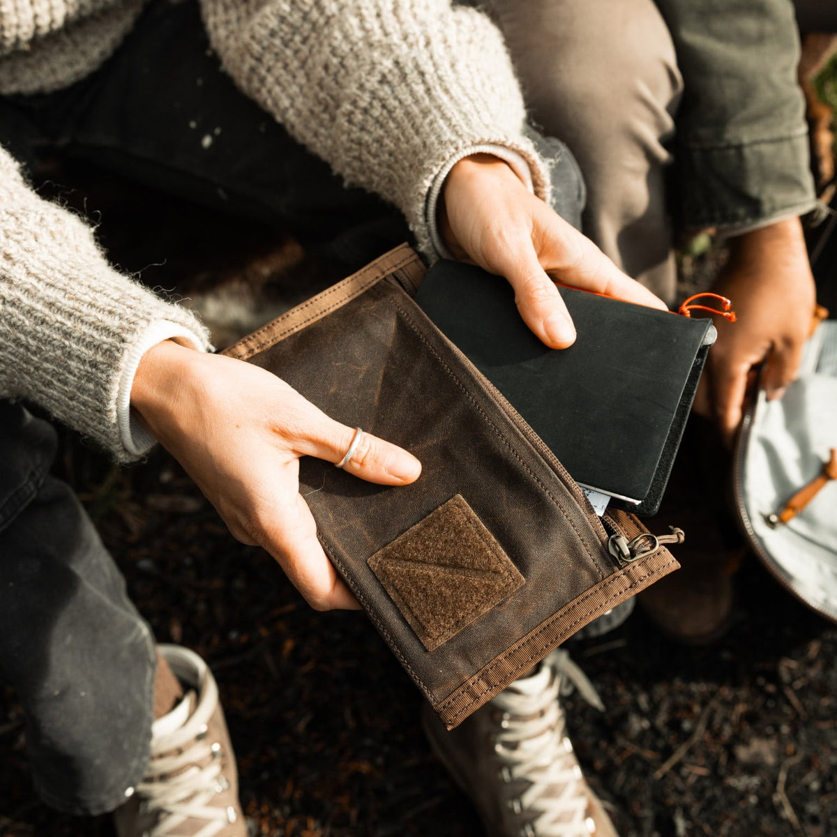 Evergoods Civic Flat Pouch (Waxed Canvas Edition) - as a wallet