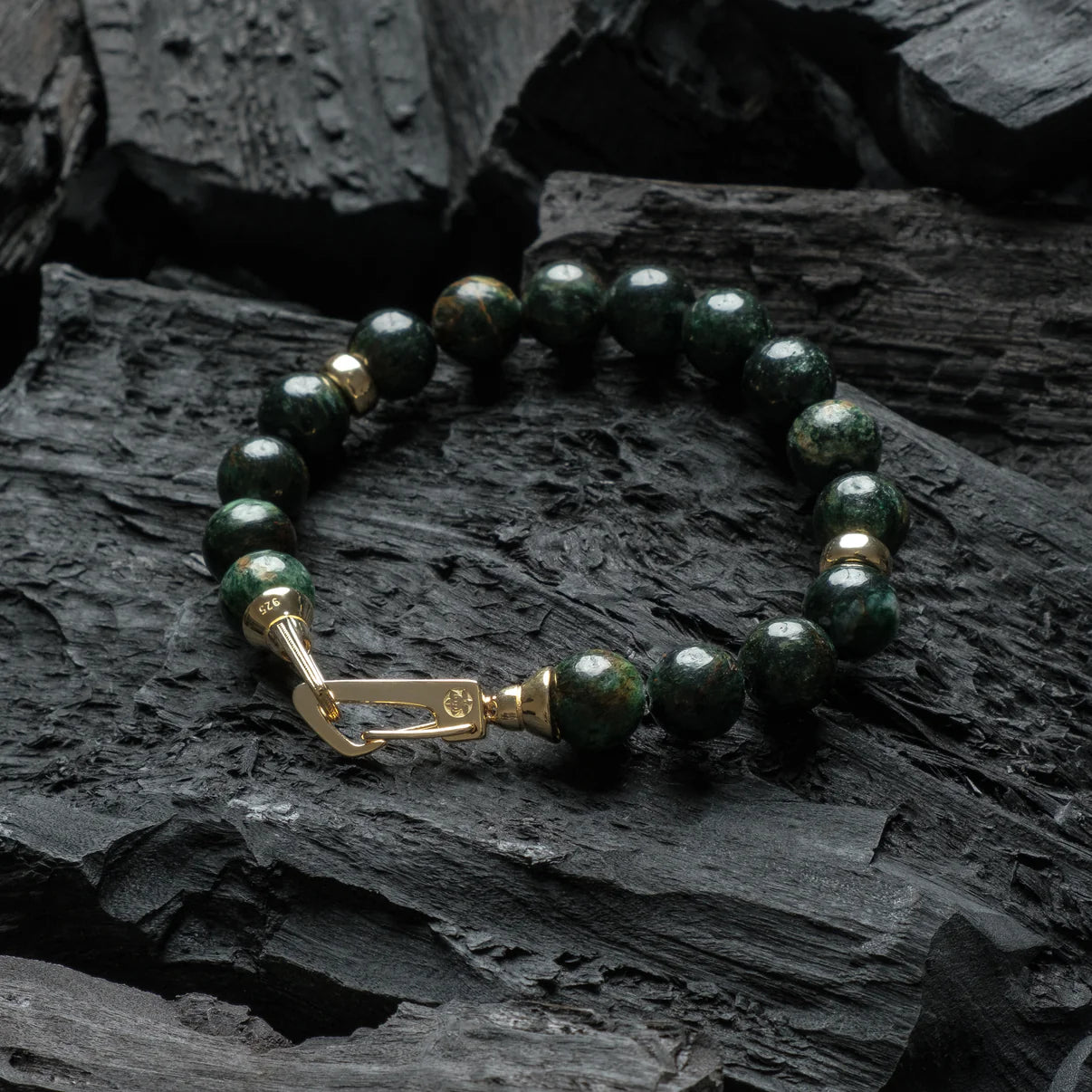 Deluxe Gold Bracelet - Emerald Fuschite