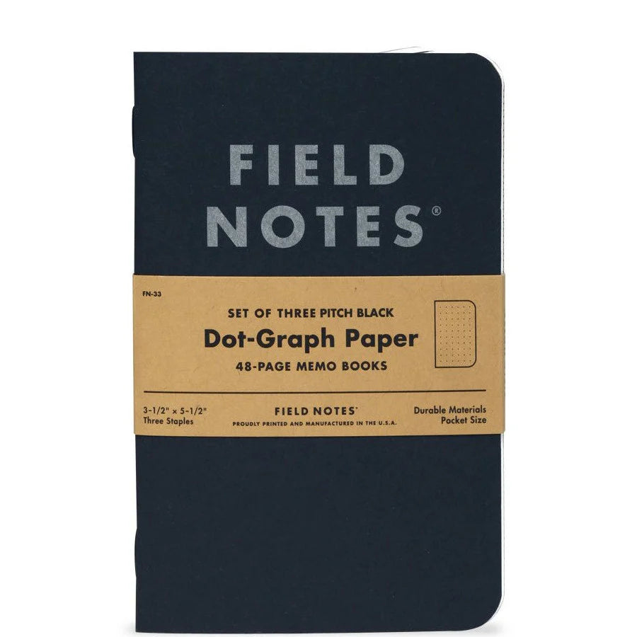 Field Notes Pitch Black Memo Book (3-Pack)