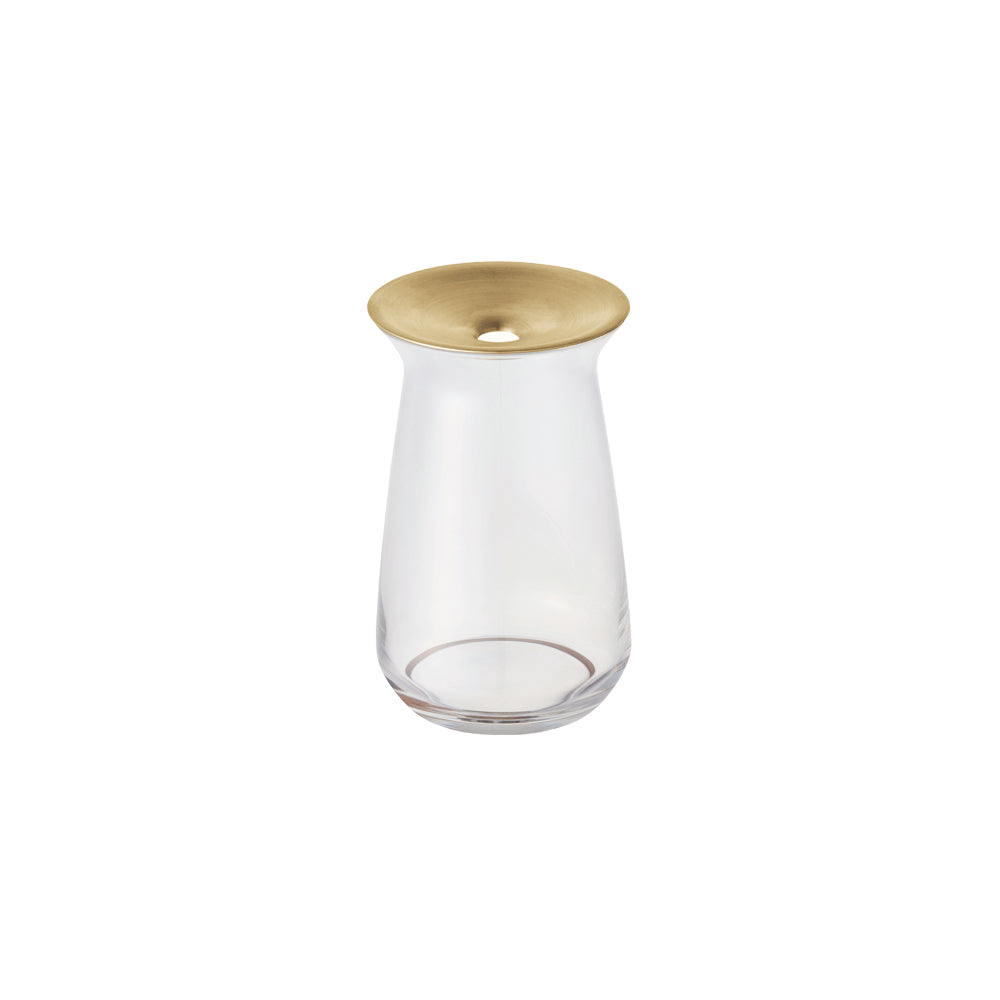 Luna Brass Glass Vase - UrbanCred